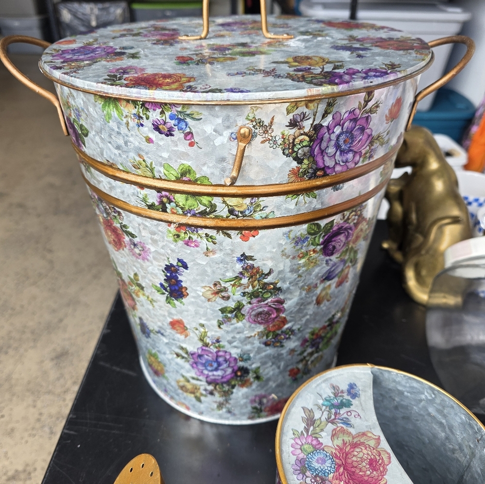 Mackenzie-Childs Flower Market Galvanized Bucket